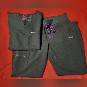 Figs scrub set British Racing Green Petite xxs xs catarina top zamora bottoms